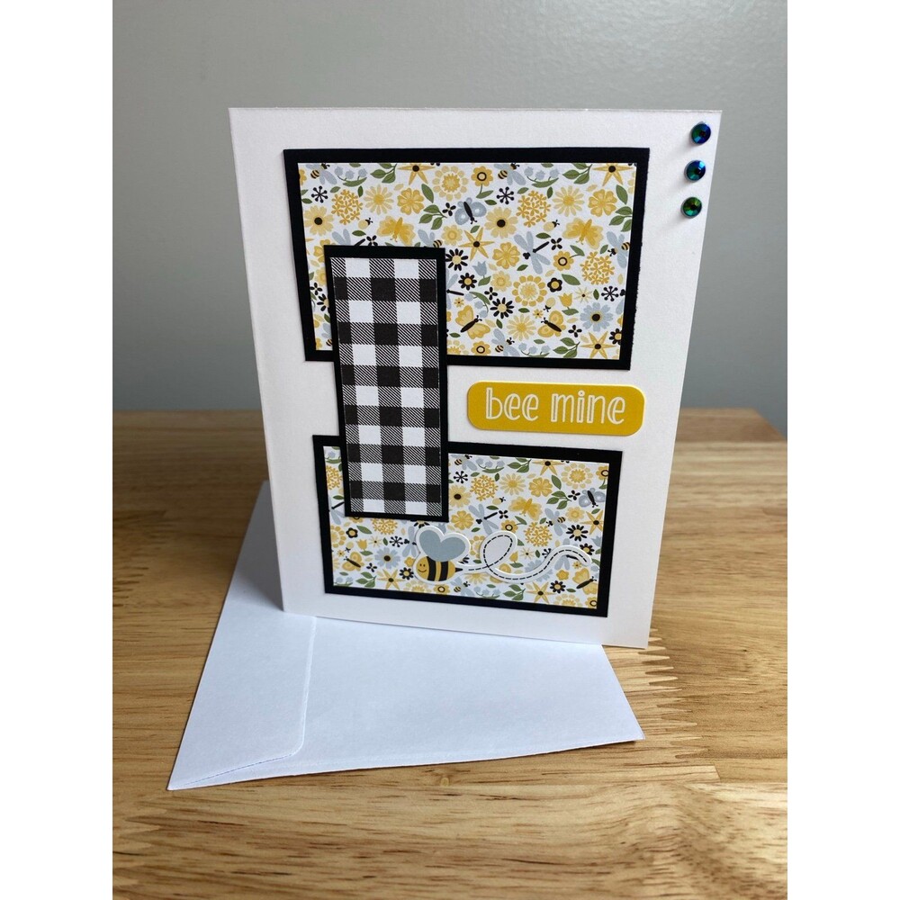 Bee Mine Anniversary Greeting Card Handmade A2 Card – All Occasion Blank Card